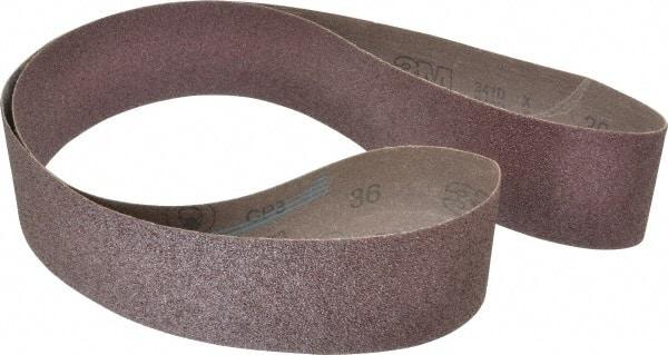 3M - 3" Wide x 72" OAL, 36 Grit, Aluminum Oxide Abrasive Belt - Aluminum Oxide, Very Coarse, Coated, X Weighted Cloth Backing, Series 341D - Apex Tool & Supply