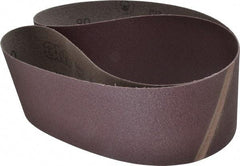 3M - 4" Wide x 52-1/2" OAL, 80 Grit, Aluminum Oxide Abrasive Belt - Aluminum Oxide, Medium, Coated, X Weighted Cloth Backing, Series 341D - Apex Tool & Supply