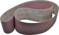 3M - 4" Wide x 80" OAL, 60 Grit, Aluminum Oxide Abrasive Belt - Aluminum Oxide, Medium, Coated, X Weighted Cloth Backing, Series 341D - Apex Tool & Supply