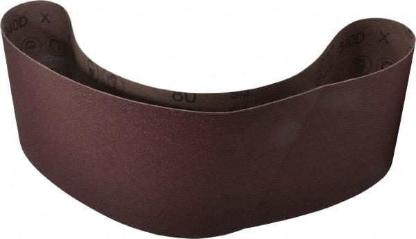 3M - 6" Wide x 48" OAL, 80 Grit, Aluminum Oxide Abrasive Belt - Aluminum Oxide, Medium, Coated, X Weighted Cloth Backing, Series 340D - Apex Tool & Supply