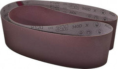 3M - 6" Wide x 89" OAL, 120 Grit, Aluminum Oxide Abrasive Belt - Aluminum Oxide, Fine, Coated, X Weighted Cloth Backing, Series 240D - Apex Tool & Supply