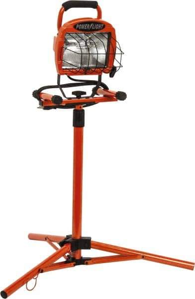 Southwire - 110 VAC, 500 Watt, Electric, Halogen Portable Tripod Work Light - 6' Cord, 1 Head, 66" High - Apex Tool & Supply