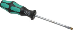Wera - 198mm OAL Standard Slotted Screwdriver - Round Shank, Ergonomic Handle - Apex Tool & Supply