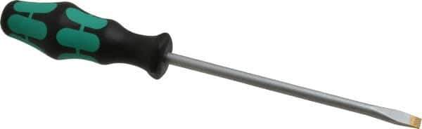 Wera - 255mm OAL Standard Slotted Screwdriver - Round Shank, Ergonomic Handle - Apex Tool & Supply