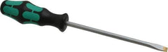 Wera - 255mm OAL Standard Slotted Screwdriver - Round Shank, Ergonomic Handle - Apex Tool & Supply