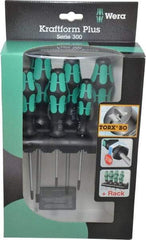Wera - 6 Piece T10 to T40 Micro Handle Torx Driver Set - T10, T15, T20, T25, T30, T40 - Apex Tool & Supply