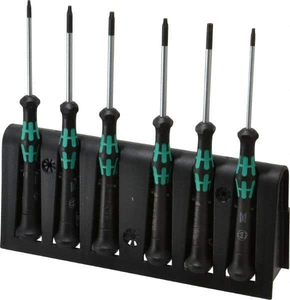 Wera - 6 Piece T7 to T20 Micro Handle Torx Driver Set - T7, T8, T9, T10, T15, T20 - Apex Tool & Supply