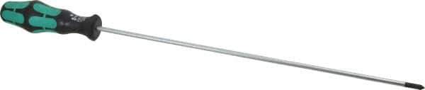 Wera - #1, 15-5/8" OAL, Standard Phillips Screwdriver - 12" Blade Length, Round Shank, Ergonomic Handle - Apex Tool & Supply