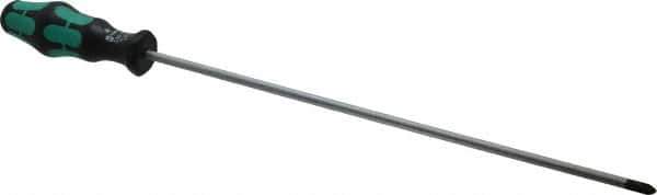 Wera - #2, 15-5/8" OAL, Standard Phillips Screwdriver - 12" Blade Length, Round Shank, Ergonomic Handle - Apex Tool & Supply