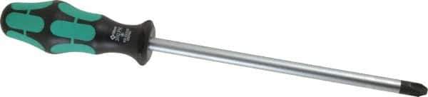 Wera - #4, 12-1/4" OAL, Standard Phillips Screwdriver - 8" Blade Length, Round Shank, Ergonomic Handle - Apex Tool & Supply