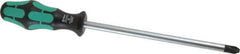 Wera - #4, 12-1/4" OAL, Standard Phillips Screwdriver - 8" Blade Length, Round Shank, Ergonomic Handle - Apex Tool & Supply