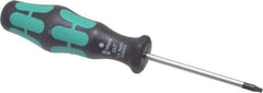 Wera - T8 Torx Driver - 2-3/8" Blade Length, 5-1/2" OAL, Ergonomic Handle - Apex Tool & Supply
