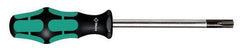 Wera - T40 Torx Driver - 5" Blade Length, 9-5/8" OAL, Ergonomic Handle - Apex Tool & Supply