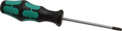 Wera - T25 Torx Driver - 4" Blade Length, 8-3/16" OAL, Ergonomic Handle - Apex Tool & Supply