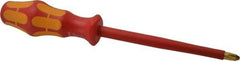 Wera - #3, 10-5/16" OAL, Insulated Phillips Screwdriver - 6" Blade Length, Round Shank, Ergonomic Handle - Apex Tool & Supply