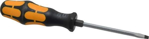Wera - 188mm OAL Standard Slotted Screwdriver - Hexagon Shank, Ergonomic Handle - Apex Tool & Supply