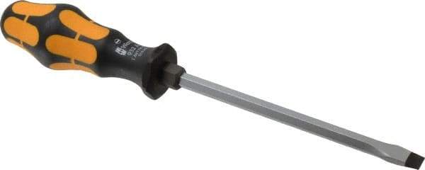 Wera - 262mm OAL Standard Slotted Screwdriver - Hexagon Shank, Ergonomic Handle - Apex Tool & Supply