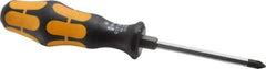 Wera - #1, 6-1/2" OAL, Demolition Phillips Screwdriver - 3-1/8" Blade Length, Hexagon Shank, Ergonomic Handle - Apex Tool & Supply
