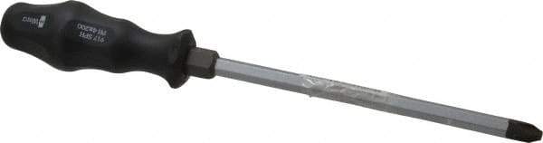 Wera - #4, 12-3/8" OAL, Demolition Phillips Screwdriver - 8" Blade Length, Hexagon Shank, Ergonomic Handle - Apex Tool & Supply