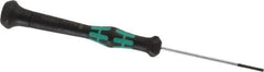 Wera - 1.8mm Blade Width, Electronic/Electrostatic Slotted Screwdriver - 60mm Blade Length, Round Shank, Ergonomic Handle - Apex Tool & Supply