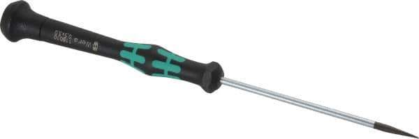 Wera - Electronic/Electrostatic Slotted Screwdriver - 80mm Blade Length, Round Shank, Ergonomic Handle - Apex Tool & Supply