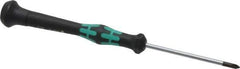 Wera - #0, 6-1/8" OAL, Electronic/Electrostatic Phillips Screwdriver - 2-3/8" Blade Length, Round Shank, Ergonomic Handle - Apex Tool & Supply