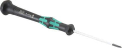 Wera - #00, 6-1/8" OAL, Electronic/Electrostatic Phillips Screwdriver - 2-3/8" Blade Length, Round Shank, Ergonomic Handle - Apex Tool & Supply