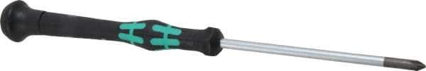 Wera - #1, 6-1/8" OAL, Electronic/Electrostatic Phillips Screwdriver - 3-1/8" Blade Length, Round Shank, Ergonomic Handle - Apex Tool & Supply