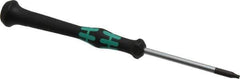 Wera - T9 Torx Driver - 2-3/8" Blade Length, 6-3/16" OAL, Micro Handle - Apex Tool & Supply