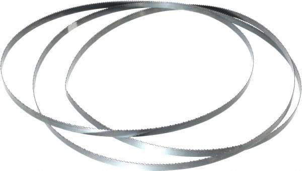 Starrett - 10 TPI, 7' 9-1/2" Long x 3/8" Wide x 0.025" Thick, Welded Band Saw Blade - Carbon Steel, Toothed Edge, Raker Tooth Set, Flexible Back, Contour Cutting - Apex Tool & Supply