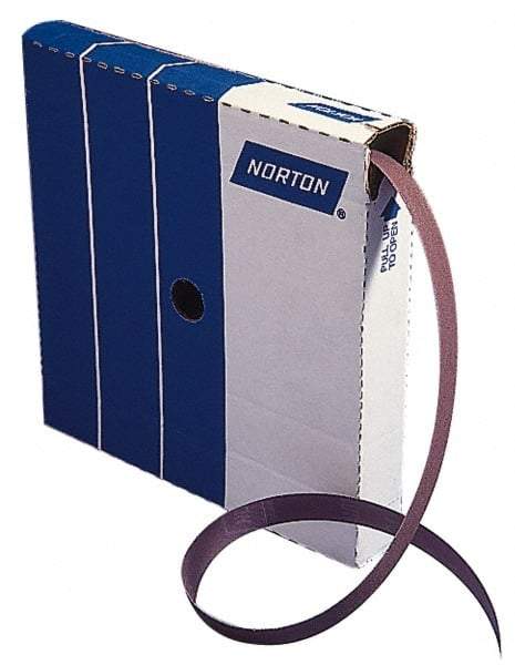 Norton - 1" x 50 Yd 180 Grit Aluminum Oxide Cloth Roll - Very Fine Grade, J Weighted Backing - Apex Tool & Supply