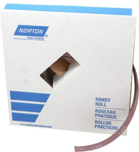 Norton - 1" x 50 Yd 150 Grit Aluminum Oxide Cloth Roll - Very Fine Grade, J Weighted Backing - Apex Tool & Supply