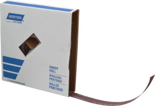 Norton - 1" x 50 Yd 220 Grit Aluminum Oxide Cloth Roll - Very Fine Grade, J Weighted Backing - Apex Tool & Supply