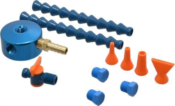 Loc-Line - 1/4" Hose Inside Diam, 1/4 NPT, Coolant Hose Magnetic Base - For Use with Loc-Line Modular Hose System and Shields, 12 Pieces - Apex Tool & Supply