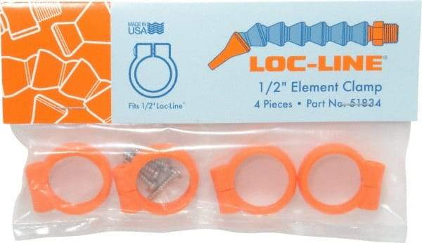 Loc-Line - Unthreaded, 1/2" Hose Inside Diam, Coolant Hose Element Clamp - For Use with 1/2" Loc-Line Modular Hose System, 4 Pieces - Apex Tool & Supply