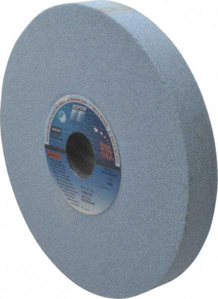 Norton - 8" Diam x 1-1/4" Hole x 1" Thick, I Hardness, 60 Grit Surface Grinding Wheel - Ceramic, Type 1, Medium Grade, 3,600 Max RPM, Vitrified Bond, No Recess - Apex Tool & Supply