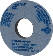 Norton - 14" Diam x 5" Hole x 1-1/2" Thick, H Hardness, 46 Grit Surface Grinding Wheel - Ceramic, Type 1, Coarse Grade, 1,800 Max RPM, Vitrified Bond, No Recess - Apex Tool & Supply