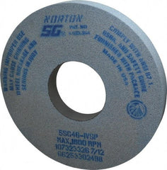 Norton - 14" Diam x 5" Hole x 1-1/2" Thick, I Hardness, 46 Grit Surface Grinding Wheel - Ceramic, Type 1, Coarse Grade, 1,800 Max RPM, Vitrified Bond, No Recess - Apex Tool & Supply