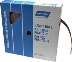 Norton - 1-1/2" x 50 Yd 50 Grit Aluminum Oxide Cloth Roll - Coarse Grade, J Weighted Backing - Apex Tool & Supply