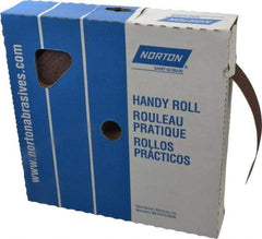 Norton - 1-1/2" x 50 Yd 80 Grit Aluminum Oxide Cloth Roll - Medium Grade, J Weighted Backing - Apex Tool & Supply