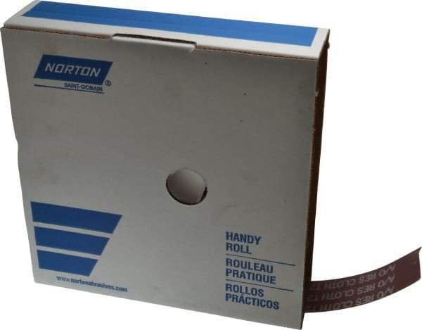 Norton - 1-1/2" x 50 Yd 220 Grit Aluminum Oxide Cloth Roll - Very Fine Grade, J Weighted Backing - Apex Tool & Supply