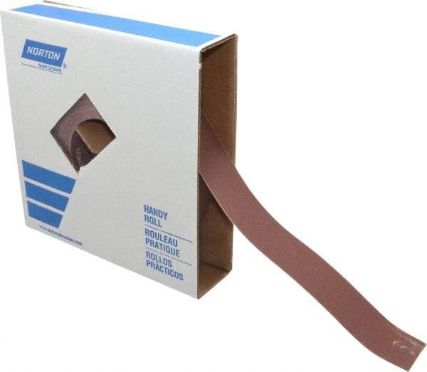 Norton - 1-1/2" x 50 Yd 240 Grit Aluminum Oxide Cloth Roll - Very Fine Grade, J Weighted Backing - Apex Tool & Supply