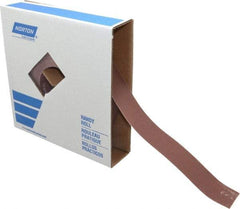 Norton - 1-1/2" x 50 Yd 240 Grit Aluminum Oxide Cloth Roll - Very Fine Grade, J Weighted Backing - Apex Tool & Supply