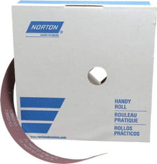 Norton - 1-1/2" x 50 Yd 400 Grit Aluminum Oxide Cloth Roll - Extra Fine Grade, J Weighted Backing - Apex Tool & Supply