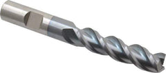 Cleveland - 1/2", 2" LOC, 1/2" Shank Diam, 4" OAL, 3 Flute, Powdered Metal Square End Mill - Single End, TiCN Finish, Spiral Flute, 42° Helix, Centercutting, Right Hand Cut, Right Hand Flute, Series PM-539R - Apex Tool & Supply