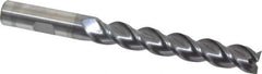 Cleveland - 1/2", 3" LOC, 1/2" Shank Diam, 5" OAL, 3 Flute, Powdered Metal Square End Mill - Single End, TiCN Finish, Spiral Flute, 42° Helix, Centercutting, Right Hand Cut, Right Hand Flute, Series PM-539R - Apex Tool & Supply