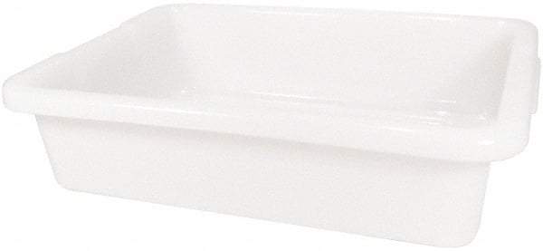Rubbermaid - 4.6 Gal, White Polyethylene Tote Container - Nesting, 20" Long x 15" Wide x 5" High - Apex Tool & Supply