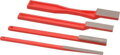 3M - 4 Piece Diamond Pattern File Set - 1-1/2" File Length, Set Includes Half Round - Apex Tool & Supply