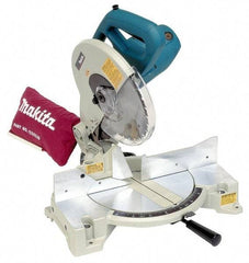 Makita - 15 Amp, 115 Volt, 4,600 RPM, 45° Left Single Bevel Miter Saw - 5/8" Arbor, 10" Blade Diam - Apex Tool & Supply