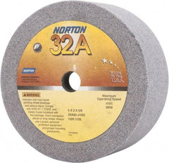 Norton - 5" Diam, 5/8" Hole Size, 2" Overall Thickness, 60 Grit, Type 6 Tool & Cutter Grinding Wheel - Medium Grade, Aluminum Oxide, J Hardness, Vitrified Bond, 4,585 RPM - Apex Tool & Supply